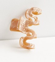 New Look Brown Resin Squiggle Bulldog Claw Clip
